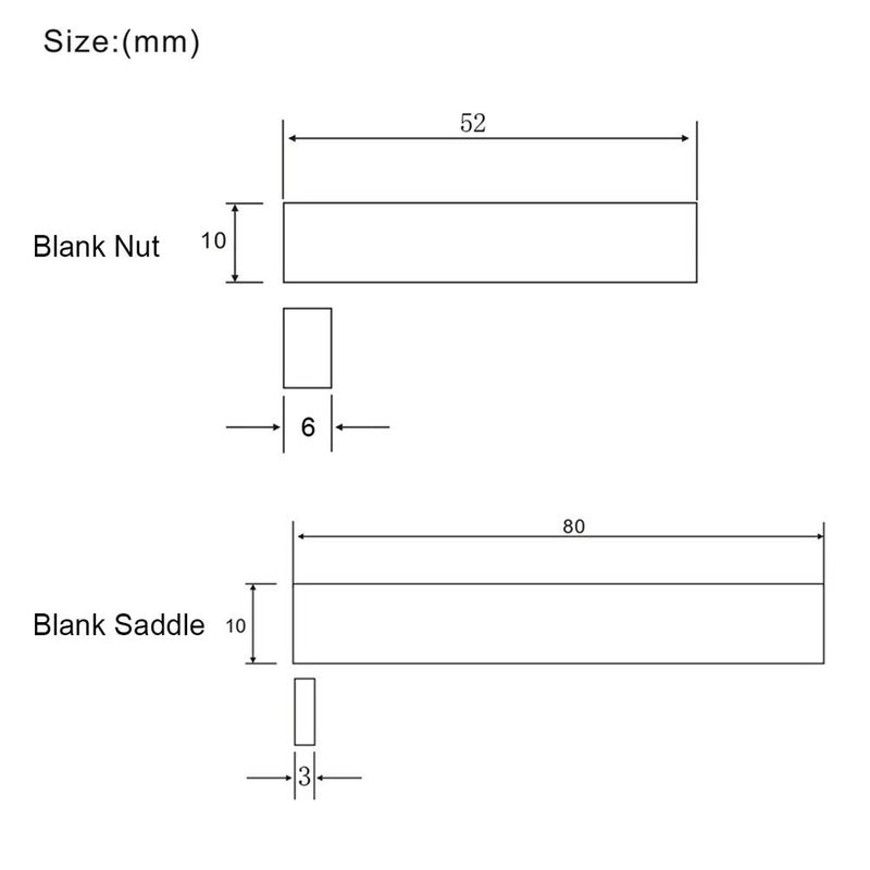 SAPHUE Set of 3 pcs Blank Bone Saddle and 3 pcs Bone Nut Blank for Accoustic Classical Guitar - Image 2